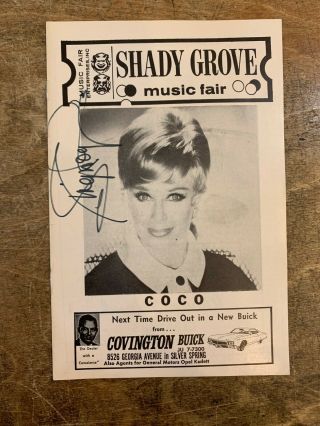 Ginger Rogers Signed Playbill From " Coco " In