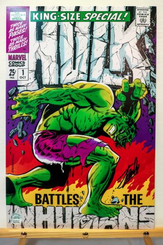 Stan Lee Signed Incredible Hulk Special 1 Comic 12x18 Photo Proof Jsa