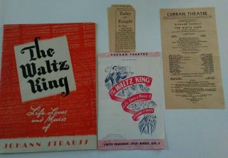 1944 Light Opera,  The Waltz King,  Richard Bonelli,  Beth Dean Program & Ephemera