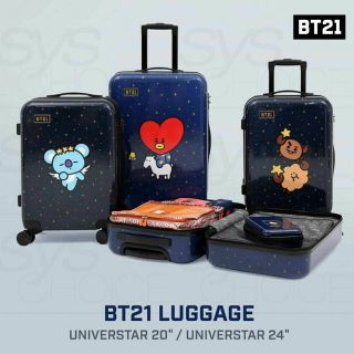 Bts Bt21 Official Authentic Goods Luggage Universtar Ver 20in Or 24in,  Express