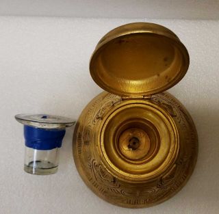 Tiffany Studios Inkwell with glass insert American Indian Pattern 7