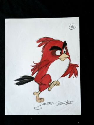 Angry Birds Movie Hand Drawn Sandro Cleuzo Signed Concept Art