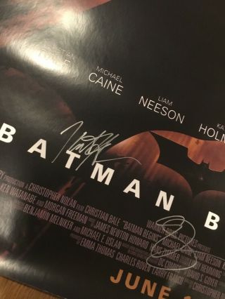 CHRISTIAN BALE And Cast SIGNED BATMAN BEGINS 27x40 MOVIE POSTER 7