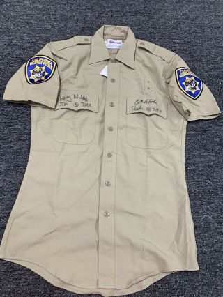 Erik Estrada & Larry Wilcox Signed Chp Highway Patrol Uniform Shirt Chips Tv Jsa