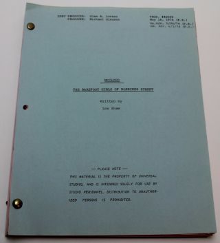Mccloud 1974 Tv Show Script Temporary Assignment In The York City Police