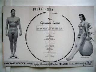 BILLY ROSE ' S AQUACADE Souvenir Program ESTHER WILLIAMS / JOHNNY WEISSMULLER 1940 2