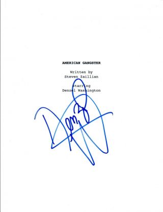 Denzel Washington Signed Autographed American Gangster Full Movie Script Vd