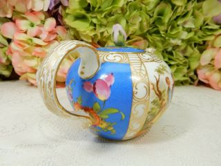 Antique Dresden Carl Thieme Porcelain Quatrefoil Single Serving Teapot 3