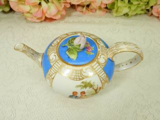 Antique Dresden Carl Thieme Porcelain Quatrefoil Single Serving Teapot 5