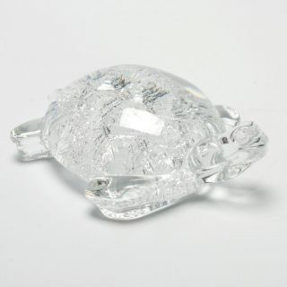 Daum France Clear Crystal Turtle Figurine Signed