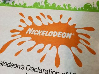 RARE 1990 MTV Nickelodeon Studios FL Declaration Kid ' s Rights Poster 4