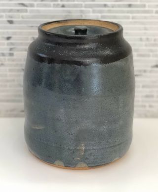 Warren Mackenzie Pottery Vessel Vintage Lidded Jar Stamped Stillwater Marking