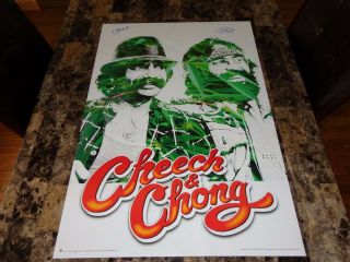 Cheech & Chong Rare Signed 24x36 Poster Tommy & Marin Autographed,  Photo Proof