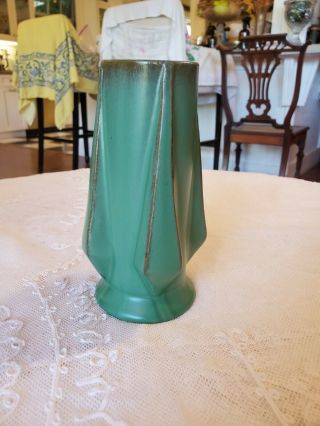 Catalina Pottery Vase,  Art Deco,  Green And Brown,  5.  75 "