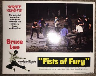 Eight 1973 Fists Of Fury Bruce Lee Movie Poster Lobby Cards.  Cards 1 - 8