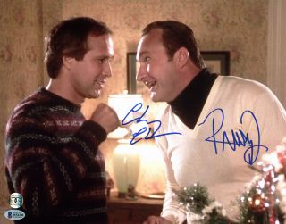 Chevy Chase & Randy Quaid Christmas Vacation Signed 11x14 Photo Bas Witnessed