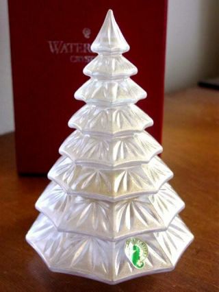 Waterford Crystal Gold Christmas Tree Sculpture Figurine Rare - / Box