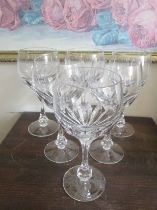 Gorham Isabella Pattern Set Of 6 Large Clear Wine Goblet Glasses 7 7/8 "
