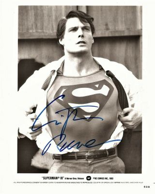 Christopher Reeve Signed Autographed Superman Iii 8x10 Inch Promo Photo -
