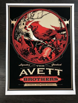 Avett Brothers Poster Print 10/19/2012 Charlottesville,  Va