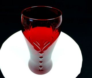 Paden City Glass 412 Crows Foot Ruby Red 8 " Cupped Vase