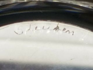 Signed Steuben Crystal Eagle on Baĺl Sculpture/Figurine James Houston 8130 7