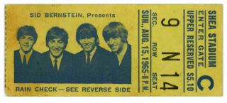 The Beatles 1965 Shea Stadium York Ticket Stub (usa)