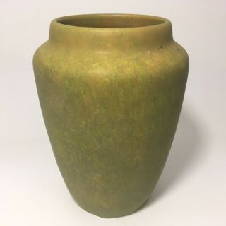 Roseville Pottery Early Carnelian Matte Green Vase - Arts & Crafts Pottery 4