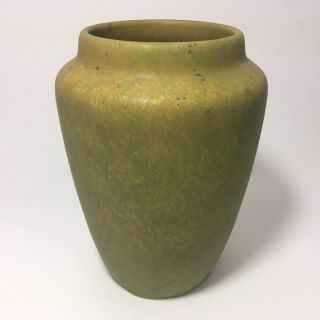 Roseville Pottery Early Carnelian Matte Green Vase - Arts & Crafts Pottery 5