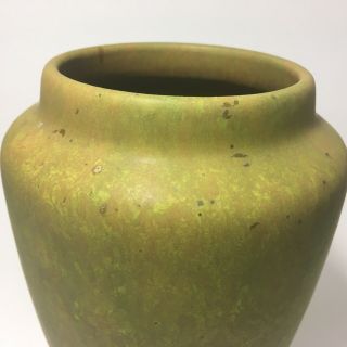 Roseville Pottery Early Carnelian Matte Green Vase - Arts & Crafts Pottery 6
