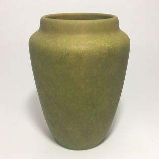 Roseville Pottery Early Carnelian Matte Green Vase - Arts & Crafts Pottery 8