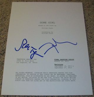 Gillian Flynn & David Fincher Signed Gone Girl 177 Page Script W/proof Autograph