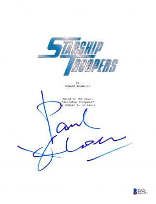 Paul Verhoeven Signed Starship Troopers Script Beckett Bas Autograph Auto