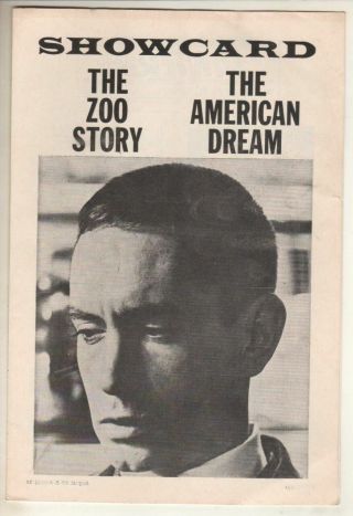 Edward Albee “zoo Story” & “the American Dream” 1963 Playbill