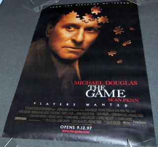Michael Douglas Hand Signed The Game 4ft X 6ft Orignal Vinyl Movie Banner Poster