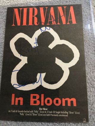 Nirvana Signed Kurt Cobain Dave Grohl Autographs Chris Novaselic