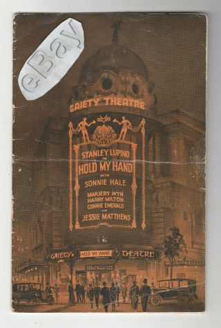 Jessie Matthews & Sonnie Hale –“hold My Hand” Theatre Program (1931)