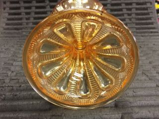 Vintage 1900’s Imperial Zipper Loop Marigold Carnival Glass Oil Lamp 7