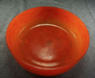DAUM NANCY France SCHNEIDER Art Glass Bowl with Wrought Iron Holder 7