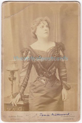 Victorian Stage Actress Jessie Millward.  Ellis & Walery Cabinet Photo