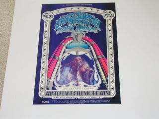 Janis Joplin Psychedelic Concert Poster & Ticket By Randy Tuten Bg165,  Photo