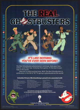 The Real Ghostbusters_orig.  1987 Trade Ad_tv Series Toy License Promo / Poster