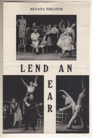 Charles Nelson Reilly & Susan Watson " Lend An Ear " Playbill 1959 Off - Broadway
