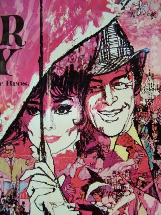 Vintage 1964 MY FAIR LADY Movie Poster Continental Litho 41x27 Hepburn 3