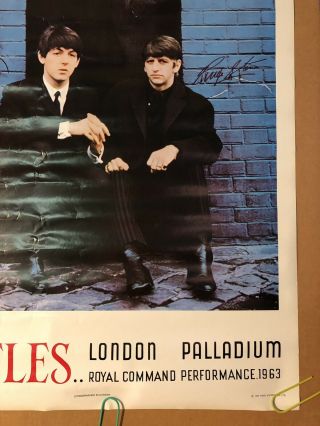 The Beatles London Palladium Vintage poster Pin - up 1964 Royal Command 11