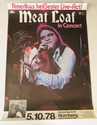 Meatloaf Meat Loaf Signed Autograph " Bat Out Of Hell " 23x33 Poster