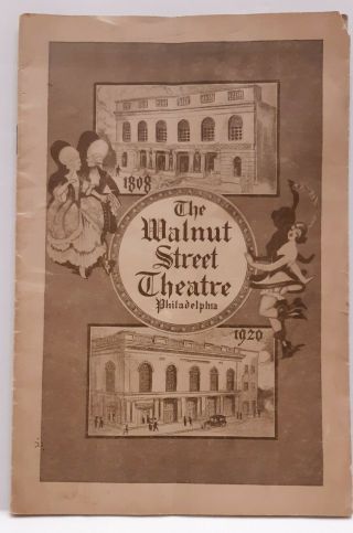 The Walnut Street Theatre Philadelphia 1920 Guide History Program Brochure