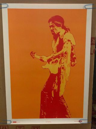 Jimi Hendrix Vintage Black Light Poster Psychedelic Music Nona Hatay 87