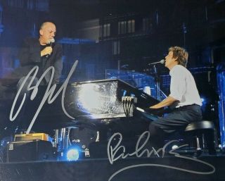 Paul Mccartney & Billy Joel Rare Dual Hand Signed 8x10 Photo W/ Holo