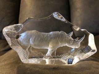 Mats Jonasson Rhinoceros Rhino Sweden Leaded Crystal